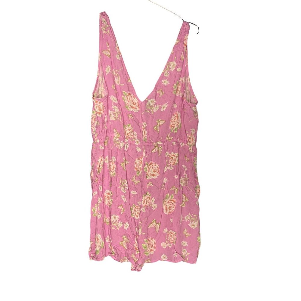 BP Pink Butterfly floral Romper Womens plus size 2X